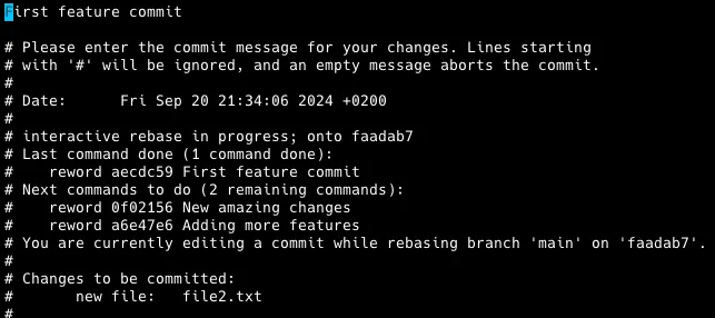 Interactive Rebase Example 6