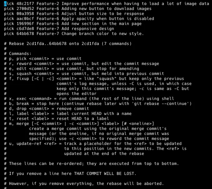 Interactive Rebase Info